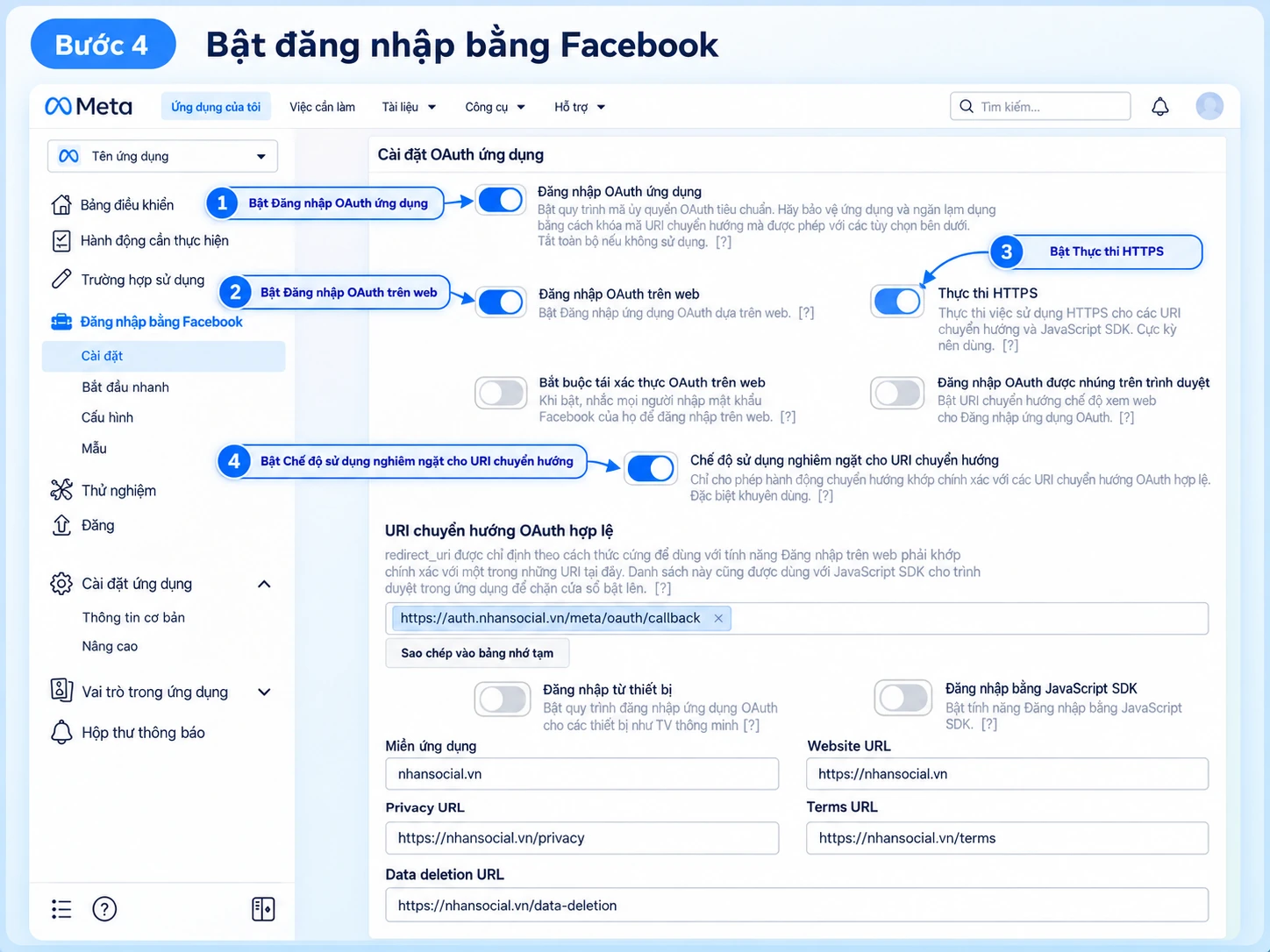 Cấu hình Đăng nhập bằng Facebook