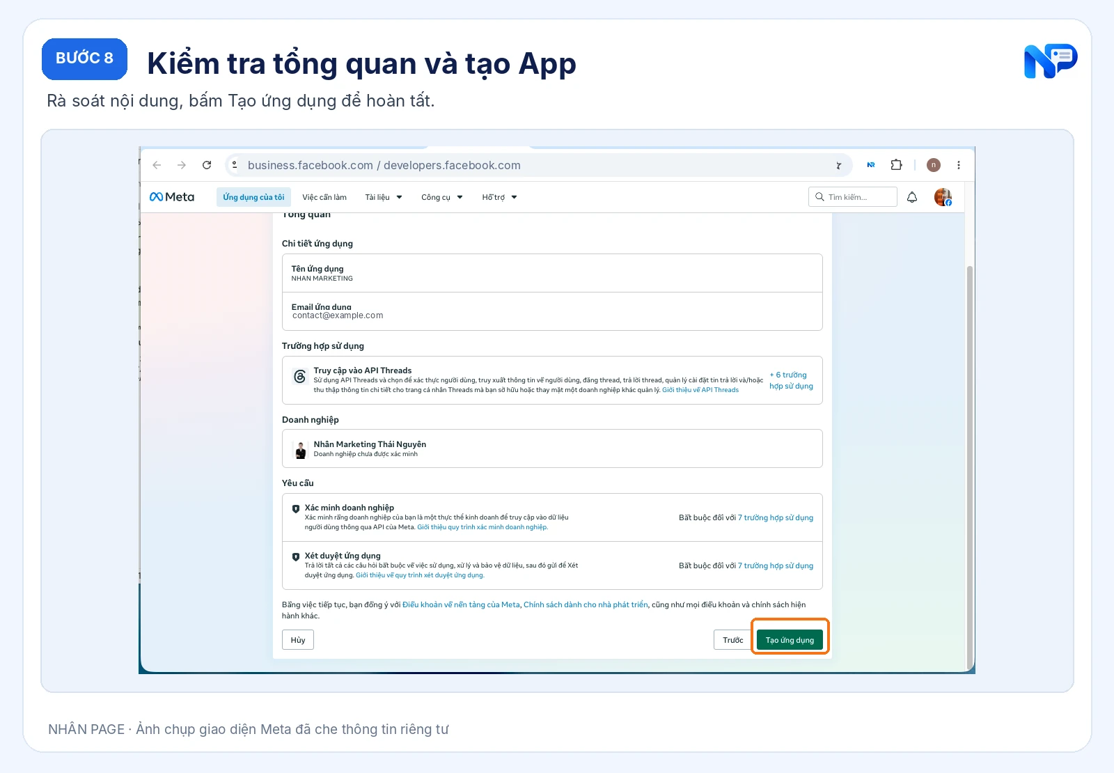 Kiểm tra tổng quan và tạo App