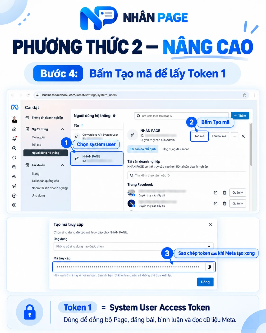 Tạo Token 1 System User Access Token